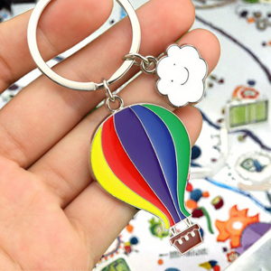 All'ingrosso colorato mongolfiera portachiavi in metallo stile Vintage per regali Souvenir promozionali - Product Image 3
