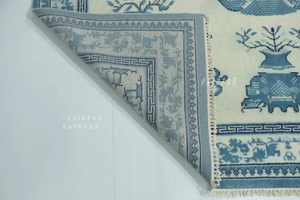 พรมออชัคทำมือสไตล์วินเทจ ผสมขนสัตว์และฝ้าย สีพื้น ไม่ลื่น ซักได้ เหมาะสำหรับห้องนั่งเล่น ห้องนอน ห้องรับประทานอาหาร และโรงแรม - Product Image 6