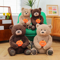 Ours en peluche orange créatif en peluche douce avec remplissage en coton PP compagnon de sommeil unique cadeau d'anniversaire pour enfants