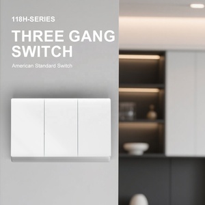 Estándar de EE. UU. 115-250V Universal eléctrico <span class=keywords><strong>3</strong></span> <span class=keywords><strong>Gang</strong></span> 1 <span class=keywords><strong>Way</strong></span> 2 <span class=keywords><strong>Way</strong></span> interruptores de luz con marco azul gris para decoración de la casa 10A - Product Image 2