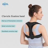 Bande de soutien unisexe réglable à double usage pour la correction de la posture, le soutien de la colonne vertébrale et de la cyphose, avec sangle de fixation claviculaire