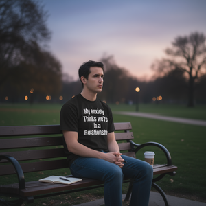 Mi ansiedad piensa que estamos en una relación, camiseta para concienciar sobre la salud mental - Product Image 1