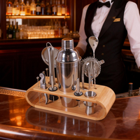 Ensemble de mélangeurs en acier inoxydable de luxe, outils de barman, kit d'accessoires de bar, 10 pièces, capacité de 750 ml, écologique, durable