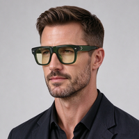 Lunettes de soleil vintage haute couture style décontracté pour tous les jours, avec logo personnalisé, monture carrée à rivets, pour hommes et femmes, vente en gros