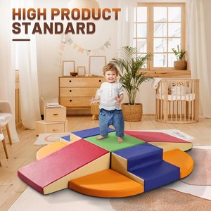 Blocs d'escalade modulaires en mousse pour bébés et enfants, design moderne, ensemble de blocs de construction souples multifonctionnels - Product Image 1