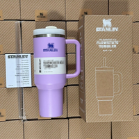 Tumbler Terisolasi 40oz Grosir dengan Gagang & Sedotan, Cangkir Air Stainless Steel Dinding Ganda untuk Hadiah