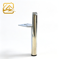 Pied de support de lit pour meubles, 13 cm, en acier doré, cylindrique, accessoire de meuble pour table de chevet, pied de canapé en laiton pas cher