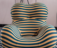 Fauteuil Canapé Moderne de Haute Qualité, Confortable, sans Structure, en Tissu à Forme Carrée Compresse. Comprend un Repose-pieds et une Expédition Pratique.