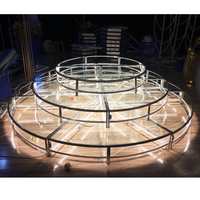 Plateforme en verre avec éclairage LED moderne pour mariage en plein air, fête et décoration de scène de piste de danse, emballage en boîte