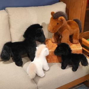 2025 nouveau blanc Super doux en peluche <span class=keywords><strong>Dragon</strong></span> cheval jouet couette pour anniversaire des enfants lavé Technique cheval sauvage poupée de chiffon - Product Image 2