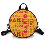 Sac rond en PU de haute qualité pour femmes, personnalisé pour les sororités, avec poignée et bandoulière, design tendance, sac de week-end avec lettres grecques