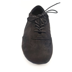 <span class=keywords><strong>Chaussures</strong></span> <span class=keywords><strong>de</strong></span> <span class=keywords><strong>danse</strong></span> professionnelles confortables en daim noir pour hommes pour <span class=keywords><strong>Bachata</strong></span> Ballroom Jazz EVK23041801 Talon plat Cuir véritable - Product Image 3