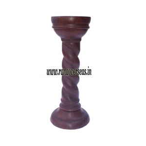 Bougeoir en bois fait à la main Design torsadé Style Vintage décor à la maison noël Deepawali fantaisie forme mariages cadeaux boîte-cadeau - Product Image 1