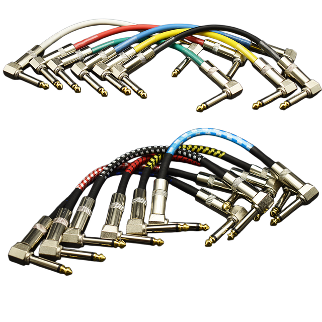 Factory Wholesale Braided Shielded Short Patch Cable Noise Free Audio Cord for Electric Guitar Bass Effect Pedal Patch Cable