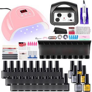 Kits de Uñas de Gel UV para Arte de Uñas, Marca Privada, Precio Bajo, Herramientas Acrílicas, Pinceles, Removedor, Lima, Empujador de Cutículas, Puntas de Uñas, Pegamento - Product Image 1