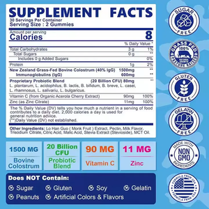 טבעי bovine collostrum פרמיה דשא האכלה קולסטרום תמיכה במעיים & חסינות מוצרים בריאות גומות טבעוני colstrum - Product Image 6