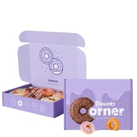 Boîtes à pâtisserie et à biscuits imperméables en matériaux recyclés roses, de qualité alimentaire, pour macarons de luxe, pâtisserie, mochi, donuts, emballages en papier