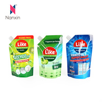 Prix usine Sachets souples à bec verseur pour lessive liquide, imprimés sur mesure, autoportants, pour recharge, 500ml 1L 5L avec bouchon
