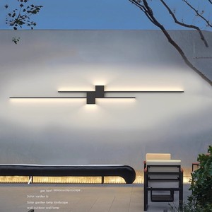 Lámpara de Pared Exterior Impermeable, Tira Larga LED, Alimentada por Energía Solar, Iluminación de Jardín, Decoración de Pared Interior y Exterior - Product Image 2