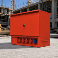 Boîte de distribution d'énergie temporaire extérieure, Camlock, 5 prises, 3 phases, armoire électrique portable, chantier de construction, boîtier métallique