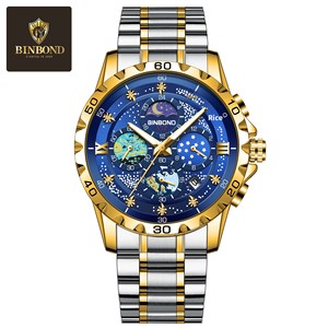 Reloj de Cuarzo para Hombre con Diseño de Cielo Estrellado de Van Gogh, Acero Inoxidable, 43 mm, Resistente al Agua 30 m, Esfera con Agujas, Elegante, para Negocios, Venta al por Mayor - Product Image 5