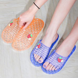Pantuflas Planas de Cristal para Mujer, Transparentes, de Plástico Grueso, para Uso en Interiores y Exteriores, con Diseño de Rayas en Colores Pastel - Product Image 5