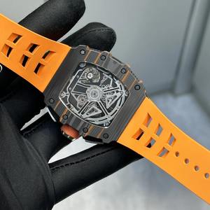 Fashion Luxury Design RM11-03 Carbon Fiber Orange Rubber Strap Sports Style Men's Flyback Chronograph Racing <b>Mechanical</b> <b>Watch</b> - Product Image 5