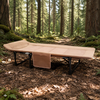 Lits de camping ergonomiques d'extérieur, confortables, avec coussin épais, design moderne, pliables, en acier inoxydable, pour la plage, le parc et le camping