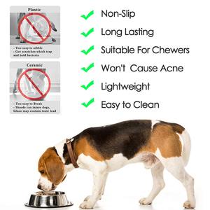Toptan kaymaz köpek kase/hayvan mama kabı/kedi kase kauçuk taban ile paslanmaz çelik evcil hayvan gıda suluk bulaşık - Product Image 2