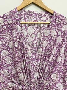 Kaftan court en soie pure, taille unique, ample et confortable pour toutes les tailles, environ 47 pouces, fournisseur d'Inde - Product Image 3