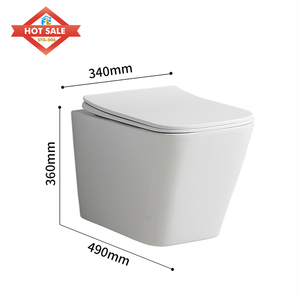 <span class=keywords><strong>WC</strong></span> mural en céramique monobloc au design moderne avec <span class=keywords><strong>chasse</strong></span> d'eau double, siphon mural et <span class=keywords><strong>chasse</strong></span> d'eau à lavage - Product Image 2