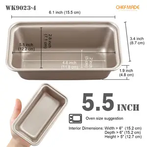 Hình Chữ Nhật Vàng Không Dính Thép Carbon Thiết Lập 4 Của Mini Loaf Pan Bakeware