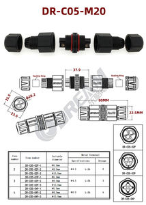 IP68 I-förmiger Wasserdichter Steckverbinder <span class=keywords><strong>2</strong></span>/<span class=keywords><strong>3</strong></span>/4/5-polig Kabelverbinder Schnellverschraubung Push-in-Anschlüsse Elektrische Anschlussdose - Product Image 5