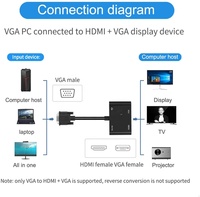VGA Video dan 3.5Mm Audio Ke HDMI dan VGA Adapter Converter untuk Komputer Desktop dan Laptop, Monitor dan proyektor Dll