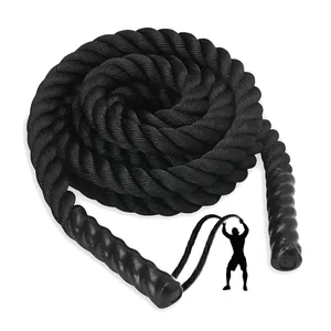 Fitness Power Training Black Gym Battle Ropes Poly Dacron Battle Rope Heavy Exercises Rope