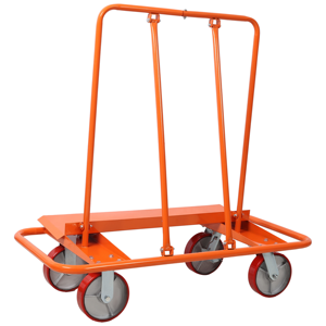 Chariot de service OEM personnalisable pour plaques de plâtre, à 4 roues, capacité de charge 100 kg, plateforme de transport et de stockage en fer pour panneaux et tôles - Product Image 1