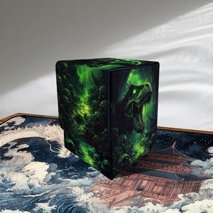 Boîte de rangement portable en cuir PU et flanelle pour 100+ cartes de tarot, écologique, personnalisable, avec coins carrés, pour jeux de cartes TCG - Product Image 1