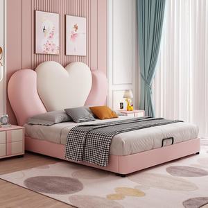 <span class=keywords><strong>Letto</strong></span> a Forma di <span class=keywords><strong>Cuore</strong></span> per Bambini con Struttura in Legno Massello, Design Moderno e Semplice, <span class=keywords><strong>Letto</strong></span> Singolo Rosa - Product Image 1