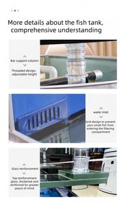 Aquário Vertical de Vidro Ultra-branco Luxuoso e Durável Tanque de Peixes de Alta Qualidade Pequeno e Médio para Salas de Estar e Banheiros - Product Image 6