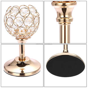 Most Selling Set of 3 Crystal Tealight Candlestick <b>Holders</b> Metal Crystal Bowl Candelabras <b>Tall</b> Crystal Votive <b>Candle</b> <b>Holders</b> - Product Image 4