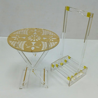 Table basse pliante moderne en acrylique miroir or/argent, modèle 2022, ensemble de meubles pour la maison