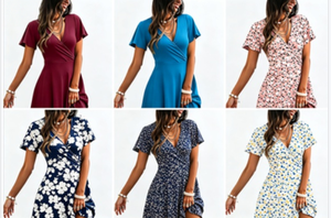 Vestido Midi de Verano de Tela Texturizada Sólida, Paquete Mixto Aleatorio, Cómodo para el Día a Día, Combinable con Todo, para Adultos - Product Image 1