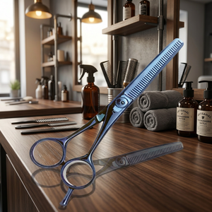 ASAP High Quality Stainless Steel Long Handle 6-Inch <b>Barber</b> Thinning Hair Cutting Scissors Custom Logo Essential Beauty Personal - Product Image 3