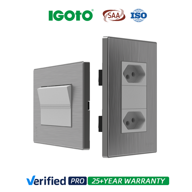IGOTO Electrical Light Factory Price Cover 2 Gang Panel US Standard Plate Cover Panel Dimming Modular Wall Switches