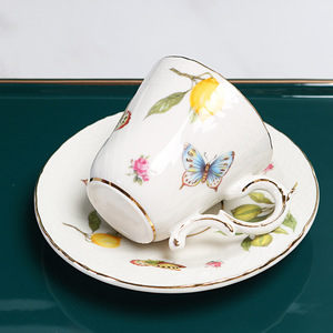 Exquisite Lemon Fruit Design Yellow Ceramic Tea <b>Cups</b> & Saucers for Coffee or Tea - Product Image 5