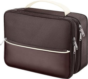 Free Sample <b>All</b>-<b>in</b>-<b>One</b> Portable <b>Waterproof</b> Electronic Accessories Organizer Canvas Carry Pouch Double Layers Zipper for Travel - Product Image 5