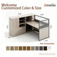 Meubles de bureau robustes et durables, bureau modulaire, bureau de finance, bureau simple et moderne, poste de travail pour 4 personnes
