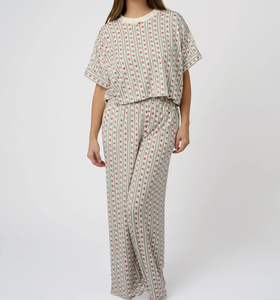 Ensemble de pyjamas d'été pour femmes, manches courtes, pantalon imprimé, vêtements de nuit, 2 ensembles, t-shirt décontracté pour femmes, vêtements de maison, vêtements de nuit en modal - Product Image 2