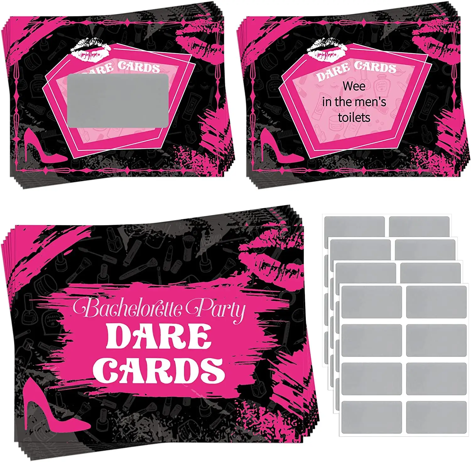 Parti cesaret kartları kartları kazımak ve etiket gece dışarı çizik kapalı çizik aktivite parti malzemeleri için komik Dares kartları