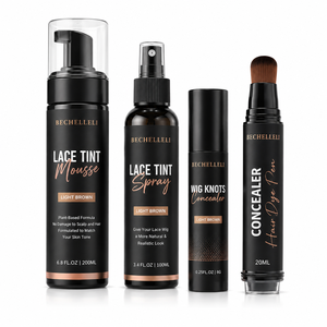 Kit d'entretien pour perruques bio OEM/ODM, flacon noir, anneaux de couleur personnalisés, marque privée, spray teintant waterproof et stylo teintant capillaire mousse, MOQ - Product Image 1
